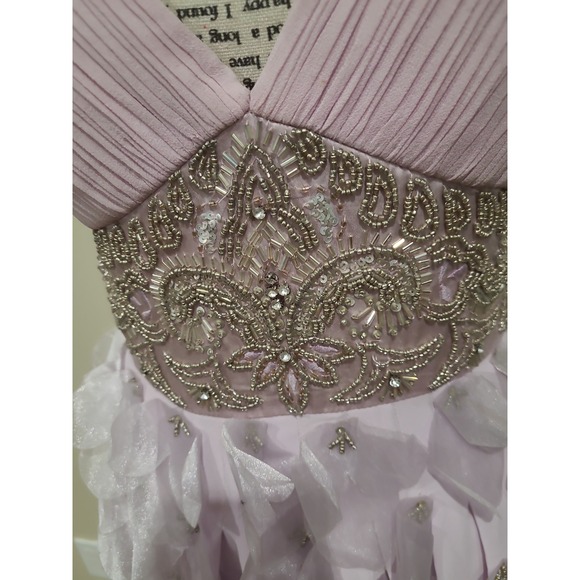 Sue Wong Nocturne Lilac Cascading petal bead dress Y2K Style wedding prom SZ 6 - Picture 5 of 12